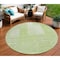Homeroots 8' Artichoke Green And Mint Green Round Striped Washable Indoor Outdoor Area Rug 581631 - alternate 1