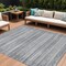Homeroots 10' X 14' Gray And Silver Striped Washable Indoor Outdoor Area Rug 631502 - alternate 1
