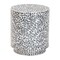 Bali & Pari Marilla Coastal Black and White Mother of Pearl Capiz Shell Ottoman Footstool 252-13982-ZORO - alternate 1