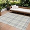 Homeroots 9' X 12' Silver And Gray Plaid Washable Indoor Outdoor Area Rug 601372 - alternate 1