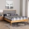 Baxton Studio Jaiana Mid-Century Grey Fabric and Oak Brown Wood Queen Size Bed 250-13648-ZORO - alternate 8