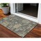 Homeroots 3' X 5' Gray And Charcoal Floral Washable Indoor Outdoor Area Rug 604126 - alternate 1