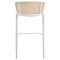 Leisuremod Ervilla Wicker Bar Stool with Fabric Seat and White Powder Coated Steel Frame, Beige, 2PK EBW-31BG2 - alternate 9