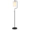 Homeroots 62" Black Reading Floor Lamp With White Frosted Glass Drum Shade 523407 - alternate 9