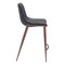 Homeroots Set of Two 26" Black And Brown Faux Leather And Steel Counter Height Bar Chairs 555684 - alternate 7