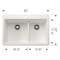 Blanco Liven SILGRANIT 33in 60/40 Double Bowl Dual Mount Kitchen Sink with Low Divide - White 443213 - alternate 3
