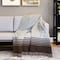 Homeroots Black and Gray Woven Microfiber Striped Throw Blanket with Fringe 534362 - alternate 5