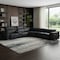 Homeroots Black Italian Leather Power Reclining U Shaped Seven Piece Corner Sectional With Console 476591 - alternate 9