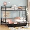 Homeroots Black Full Over Queen Contemporary Metal Bunk Bed With Drawers 590299 - alternate 7