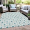 Homeroots 8' X 10' Teal Blue And Ivory Geometric Washable Indoor Outdoor Area Rug 595778 - alternate 9