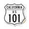 Signmission California Route Marker Shield Sign Us 1, 18 Inch X 18 Inch, Vinyl Decal SHI-D-18-370 - alternate 1