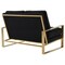 Leisuremod Jefferson Contemporary Velvet Loveseat with Gold Frame, Black JAG53BL - alternate 7