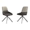 Armen Living Maverick Swivel Upholstered Dining Chair in Two-Tone Fabric Gray with Black Metal Legs - Set of 2 LCMVSIGRYBLK - alternate 1