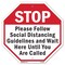 Signmission Stop Please Follow Social Distancin, 10 Inch X 10 Inch, Aluminum Metal Signs OC-A-10-196 - alternate 1
