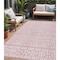 Homeroots 5' X 8' Pink And Ivory Geometric Washable Indoor Outdoor Area Rug 613796 - alternate 1