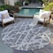 Homeroots 8' Round Charcoal Round Abstract Washable Non Skid Indoor Outdoor Area Rug 559258 - alternate 8