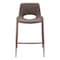 Homeroots Set of Two 26" Brown Faux Leather And Steel Low Back Counter Height Bar Chairs 555661 - alternate 6