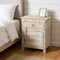 Homeroots 30" White Solid Wood Distressed One Drawer Nightstand 521206 - alternate 7
