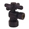 Westbrass Angle Stop, 5/8" OD x 3/8" OD, 1/4-Turn Cross Handle in Oil Rubbed Bronze D105BX-12 - alternate 1
