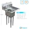 Amgood Stainless Steel 1 Compartment Utility Sink with 10 in. Right Drainboard and Faucet SINK 101410-10R - FAUCET - alternate 7