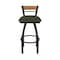 Holland Bar Stool Co Revelle 30in Swivel Bar Stool with Black Wrinkle Finish, Medium Back and Canter Pine Seat 881 - alternate 8