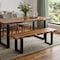 Homeroots 43in Brown and Black Solid Wood Dining Bench 379795 - alternate 4