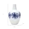Homeroots 11" White And Blue Geometric Medallion Ceramic Urn Vase 632636 - alternate 4