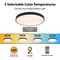 Vaxcel Aurelia 12-in Matte Black Contemporary Round LED Flush Mount Ceiling Light Alabaster Shade C0354 - alternate 8