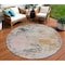 Homeroots 8' Pink Charcoal And Copper Round Abstract Washable Indoor Outdoor Area Rug 630803 - alternate 1