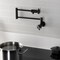 Kingston Brass Wall Mount Pot Filler Faucet with Knurled Handle, Matte Black KS4100RKX - alternate 6