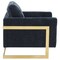 Leisuremod Lincoln Boucle Fabric Accent Armchair, Gold Stainless Steel Frame & Removable Back Cushion, Blue LA31-B-BU - alternate 7