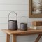 Homeroots Set of Two Brown Wood And Steel Bucket Pot Planters, 2PK 632596 - alternate 7
