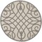 Homeroots 8' Cream And Gray Round Trellis Indoor Outdoor Area Rug 550653 - alternate 1