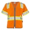 Dome75 Hi-Vis Short Sleeve Safety Vest SM/MD Class ANSI/ISEA 107-2020 Class 3 , Reinforced Front Zipper DV2533 - alternate 7