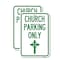 Signmission Church Parking Only Cross Symbol, 12'' X 18'' 2 Signs, Heavy Gauge Aluminum, 2PK A-1218-2PACK-24268 - alternate 1