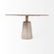 Homeroots 54" Brown And Gold Rounded Solid Wood And Metal Pedestal Base Dining Table 380485 - alternate 5