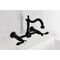 Kingston Brass Two-Handle Wall Mount Bridge Kitchen Faucet, Matte Black KS1260BAL - alternate 4