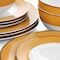 Martha Stewart Gold Rimmed 12 Piece Fine Ceramic Dinnerware Set in Yellow 97242.12 - alternate 7