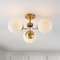 Jonathan Y Olivier 23.5" 3-Light Bohemian Farmhouse Iron/Frosted Glass LED Semi Flush Mount, Brass Gold JYL7600A - alternate 9