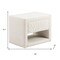 Homeroots 16" Ivory Wood Woven Texture One Drawer Nightstand 668551 - alternate 7