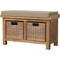Homeroots 32in Beige and Brown Boucle and Solid Wood Upholstered Storage Bench With Baskets 723428 - alternate 9