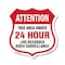 Signmission 24 Hour Surveillance Shield Sign Attenti, 6 Inch X 6 Inch, Plastic Sign SHI-P-6-349 - alternate 1