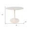 Homeroots 36" White Rounded Marble And Iron Pedestal Base Dining Table 517850 - alternate 4