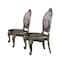 Homeroots Silver and Platinum Upholstered Faux Leather And Solid Wood King Louis Back Dining Side Chairs, 2PK 573401 - alternate 6