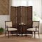 Homeroots 84" Brown Wood Folding Four Panel Screen Room Divider 274907 - alternate 5