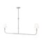Z-Lite Tova Brushed Nickel 2 Light Linear Chandelier 3049-60L-BN - alternate 1
