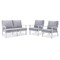 Leisuremod Walbrooke 3-Piece Outdoor Patio Set, White Aluminum Frame & Removable Cushions, Light Grey WW-57-31LGR - alternate 1