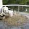 Homeroots 8' Artichoke Green And Denim Blue Round Medallion Washable Indoor Outdoor Area Rug 616042 - alternate 6