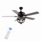Jonathan Y Jasper 52" 2-Light Farmhouse Industrial Iron Dome Shade LED Ceiling Fan With Remote, Black JYL9613A - alternate 1