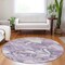 Homeroots 8' Lavender And Lilac Round Abstract Washable Indoor Outdoor Area Rug 609572 - alternate 9